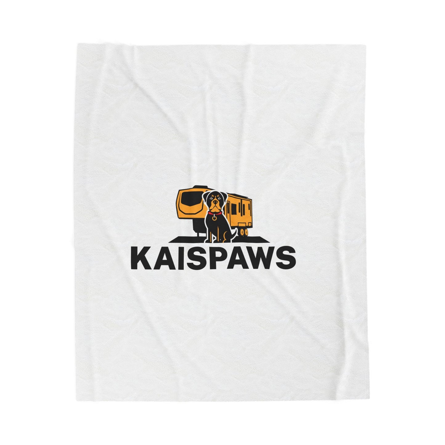 'KaisPaws' RV logo - Velveteen Plush Blanket - Cozy Dog Lover's Blanket