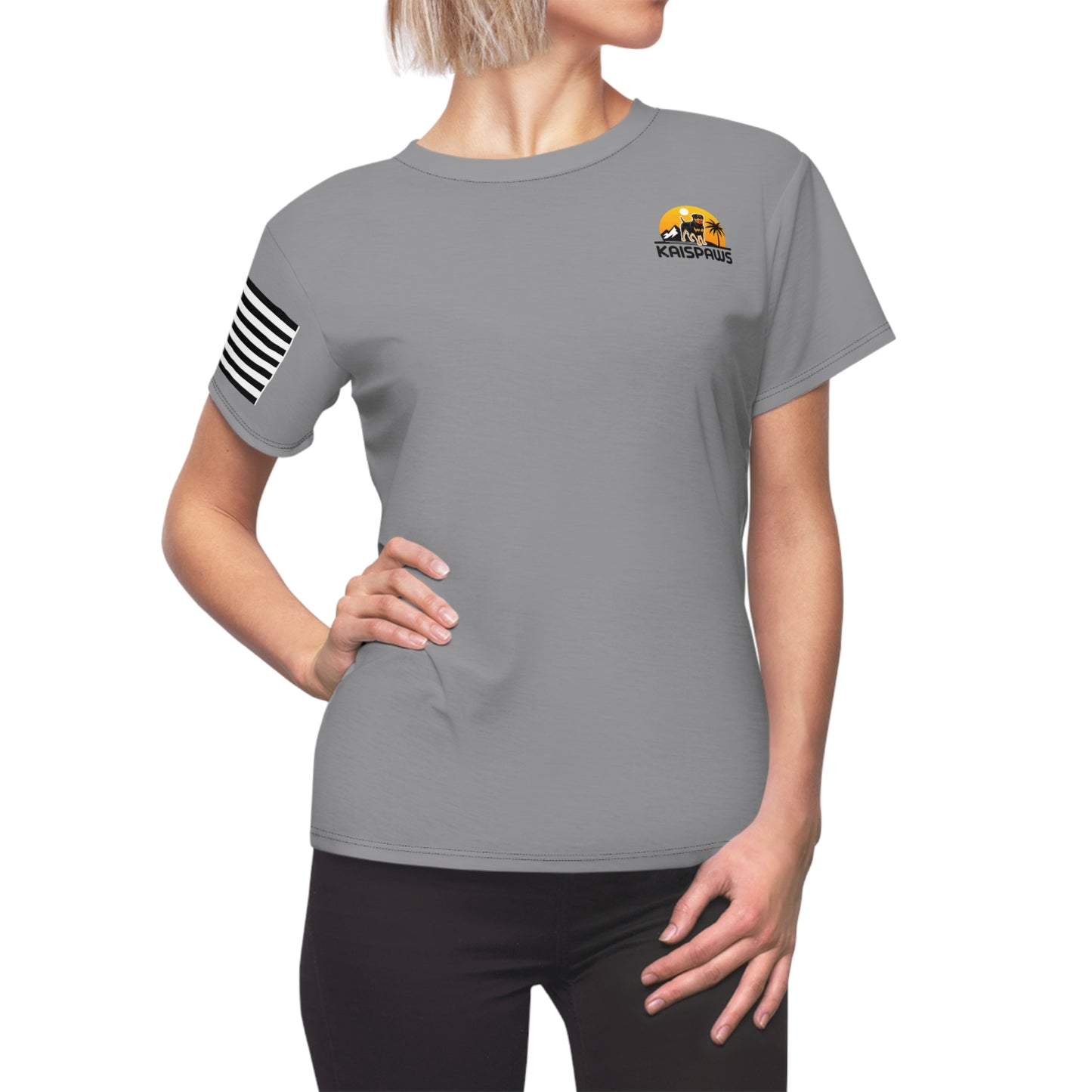 Ladies Tshirt - Evolution of a Rottweiler With USA Flag