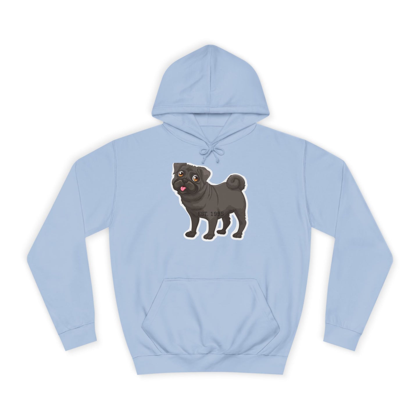 Adorable Pug Unisex College Hoodie - Cozy and Fun Dog Lover Apparel