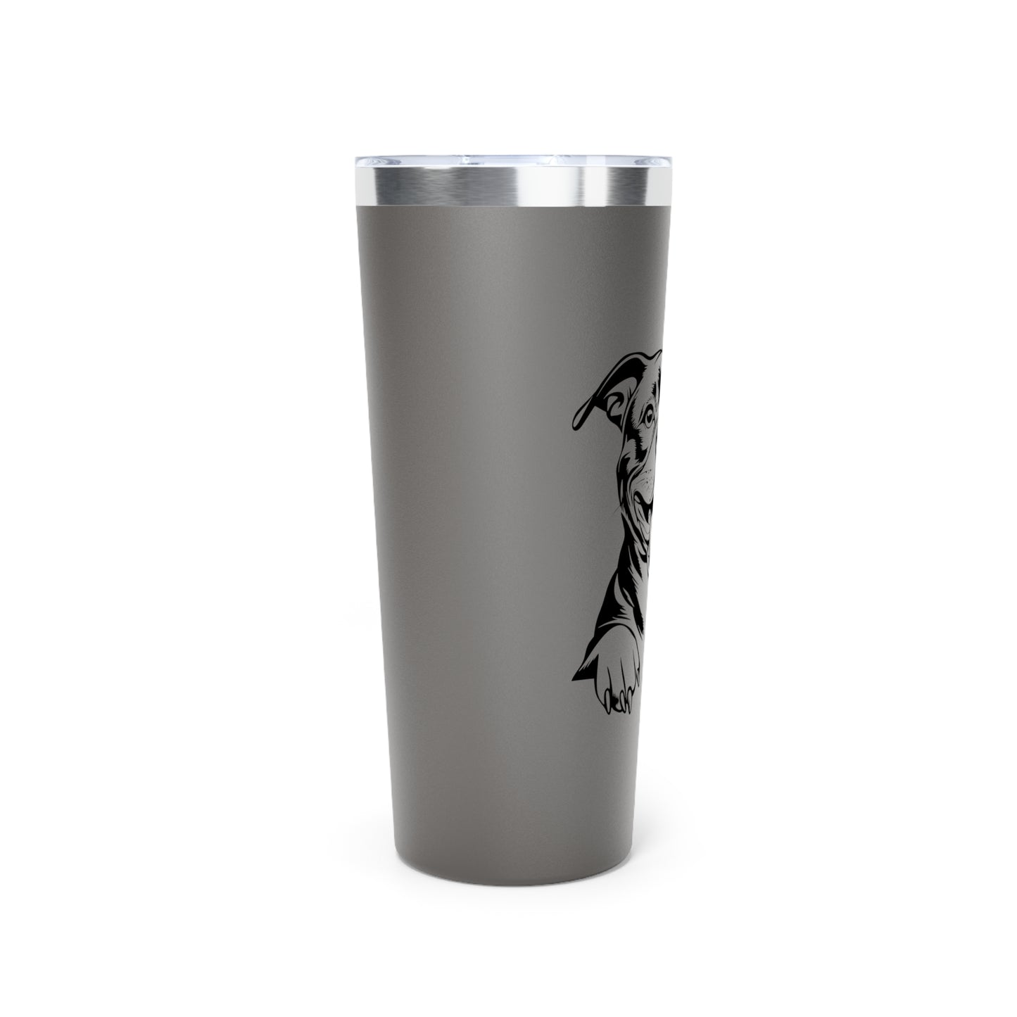 Dog Lover's Copper Vacuum Insulated Tumbler - 22oz with Pit Bull Design