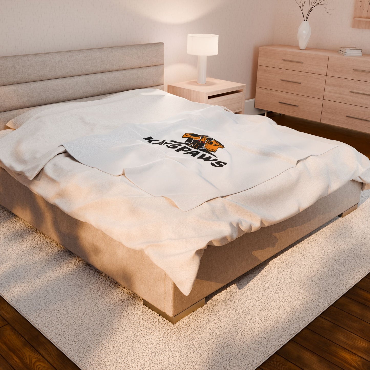 'KaisPaws' RV logo - Velveteen Plush Blanket - Cozy Dog Lover's Blanket