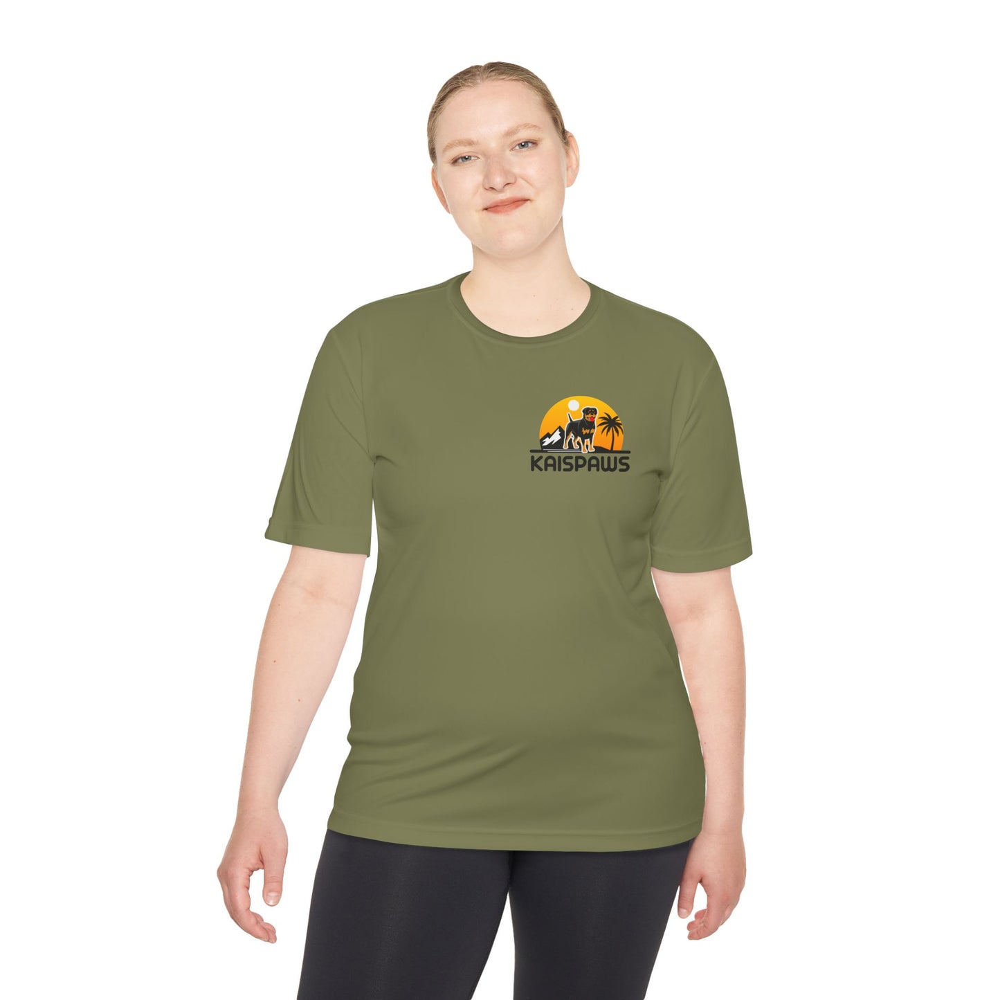 Caution Rottweiler May Lick You to Death Unisex Moisture Wicking Tee