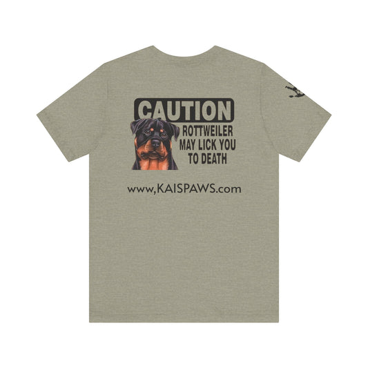 Caution Rottweiler Graphic Tee - Funny Pet Lovers Shirt, Gift for Dog Owners, Unisex Tee, Animal Lover Apparel, Birthday Present