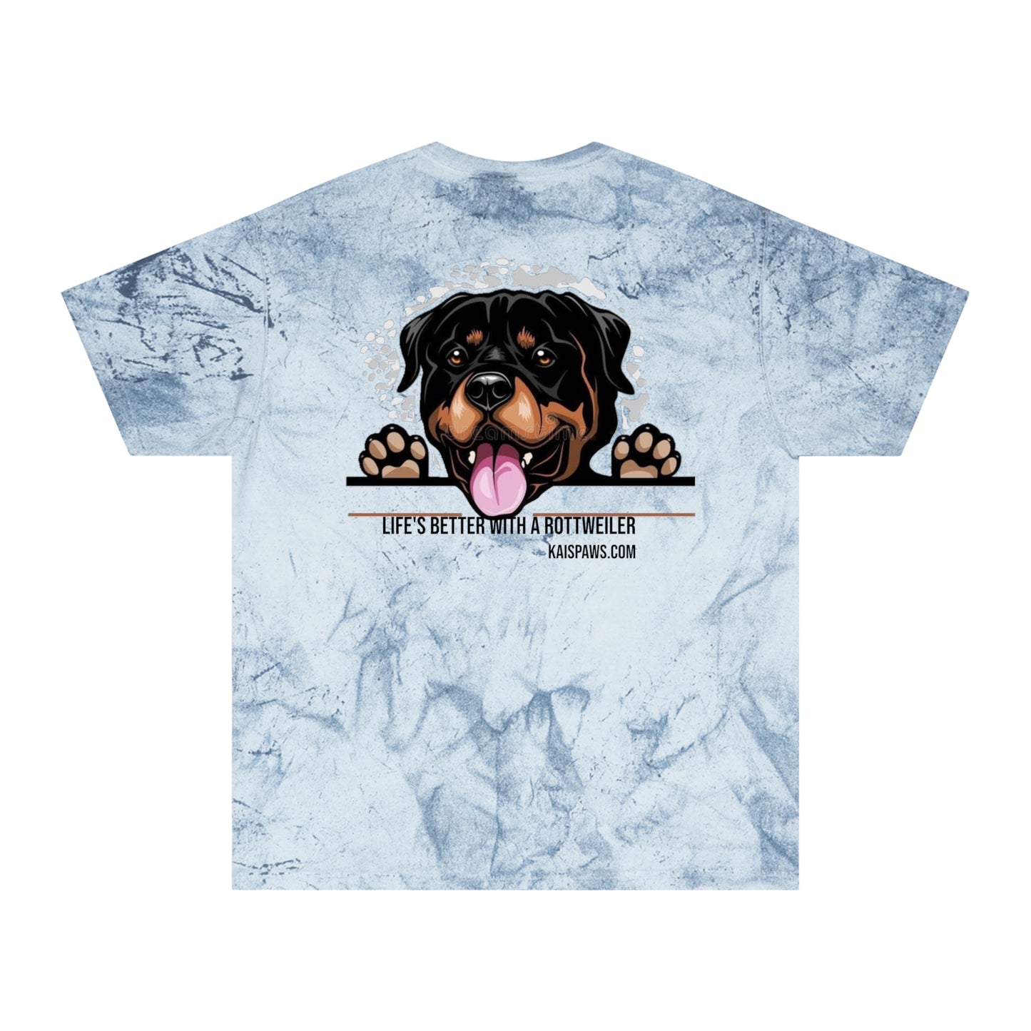 'Life's better with a Rottweiler' Ladies or Mens Color Blast T-Shirt