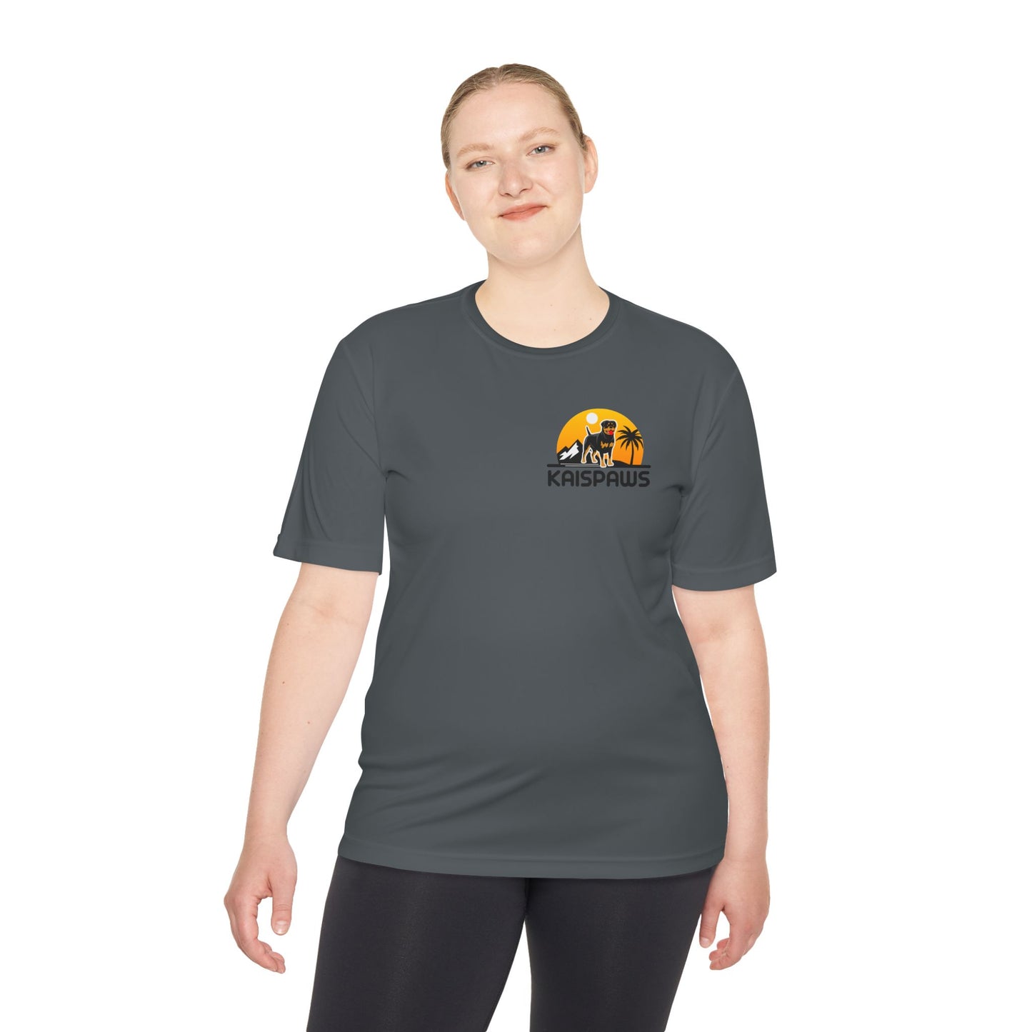 Caution Rottweiler May Lick You to Death Unisex Moisture Wicking Tee