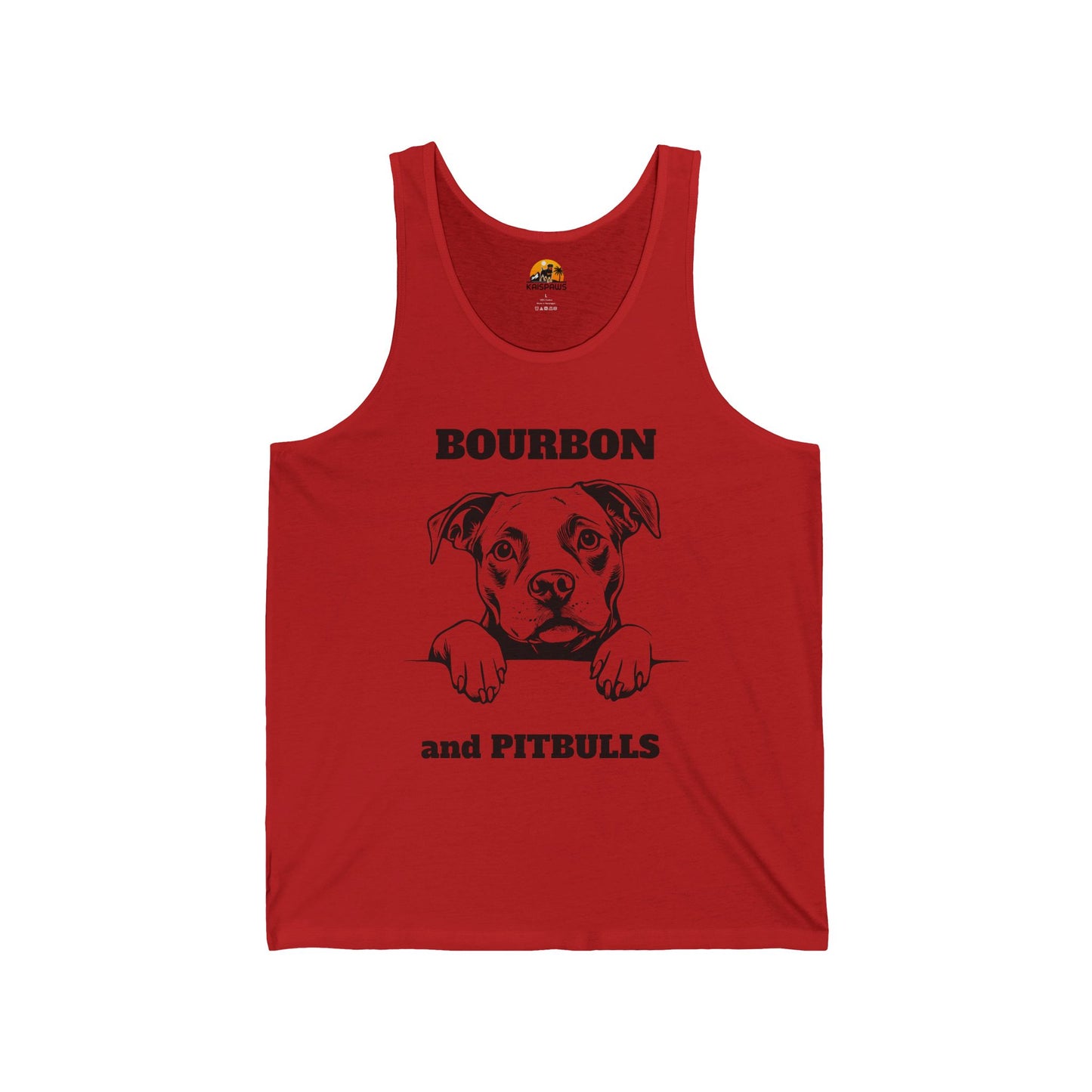 Bourbon and Pitbull's Men's Jersey Tank - Perfect for Dog Lovers and Bourbon Enthusiasts
