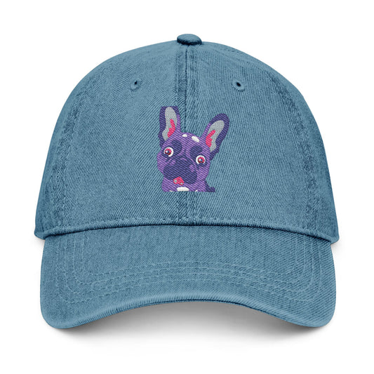 Embroidery French Bulldog Denim Hat - Stylish Cap for Dog Lovers