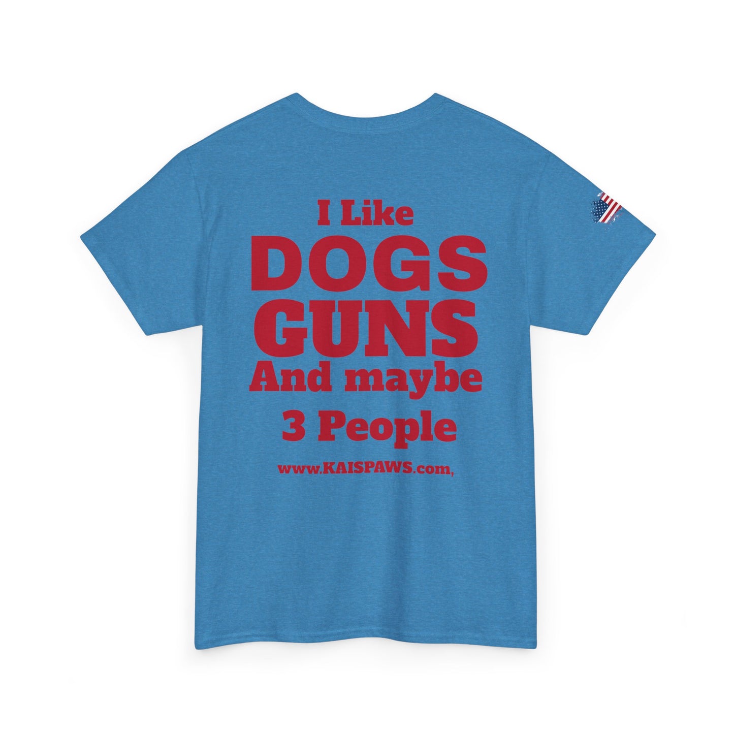 Men's Heavy Cotton Tee with Fun Dog & Gun Quote, Casual Daily Wear, Gift for Dog Lovers, Funny Tee, Comfortable Cotton Shirt