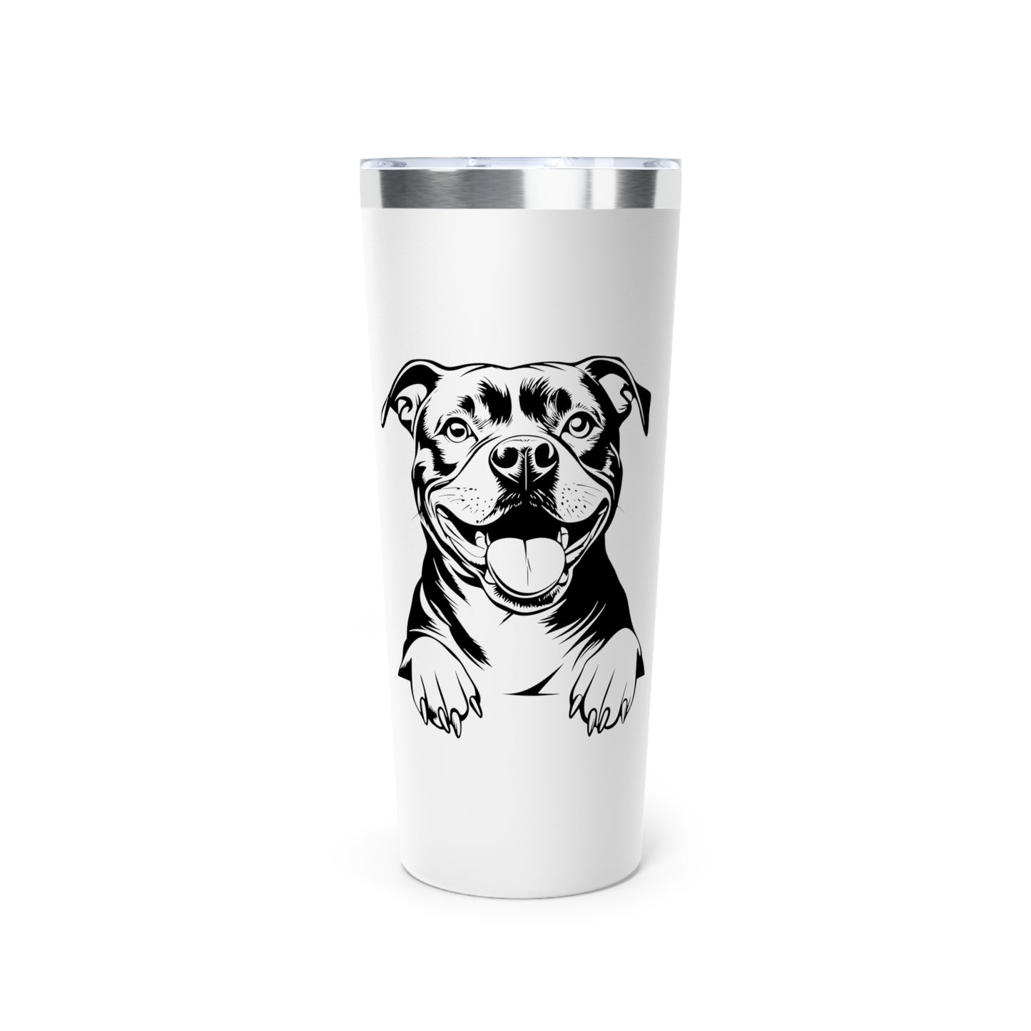 Dog Lover's Copper Vacuum Insulated Tumbler - 22oz with Pit Bull Design
