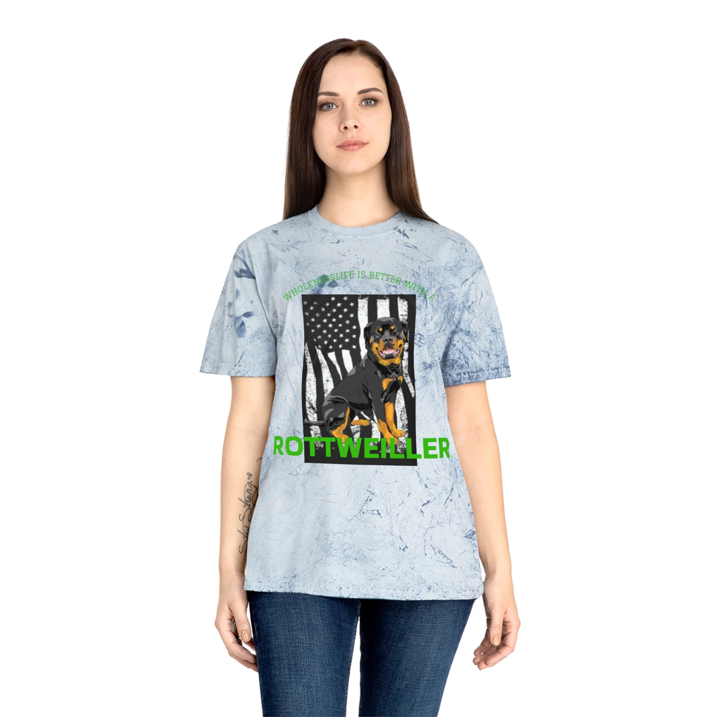 Women's Rottweiler Color Blast T-Shirt - Pet Lover Gift, Dog Dad Shirt, Animal Rescue Support, Unisex Graphic Tee, Pet Adoption Awareness