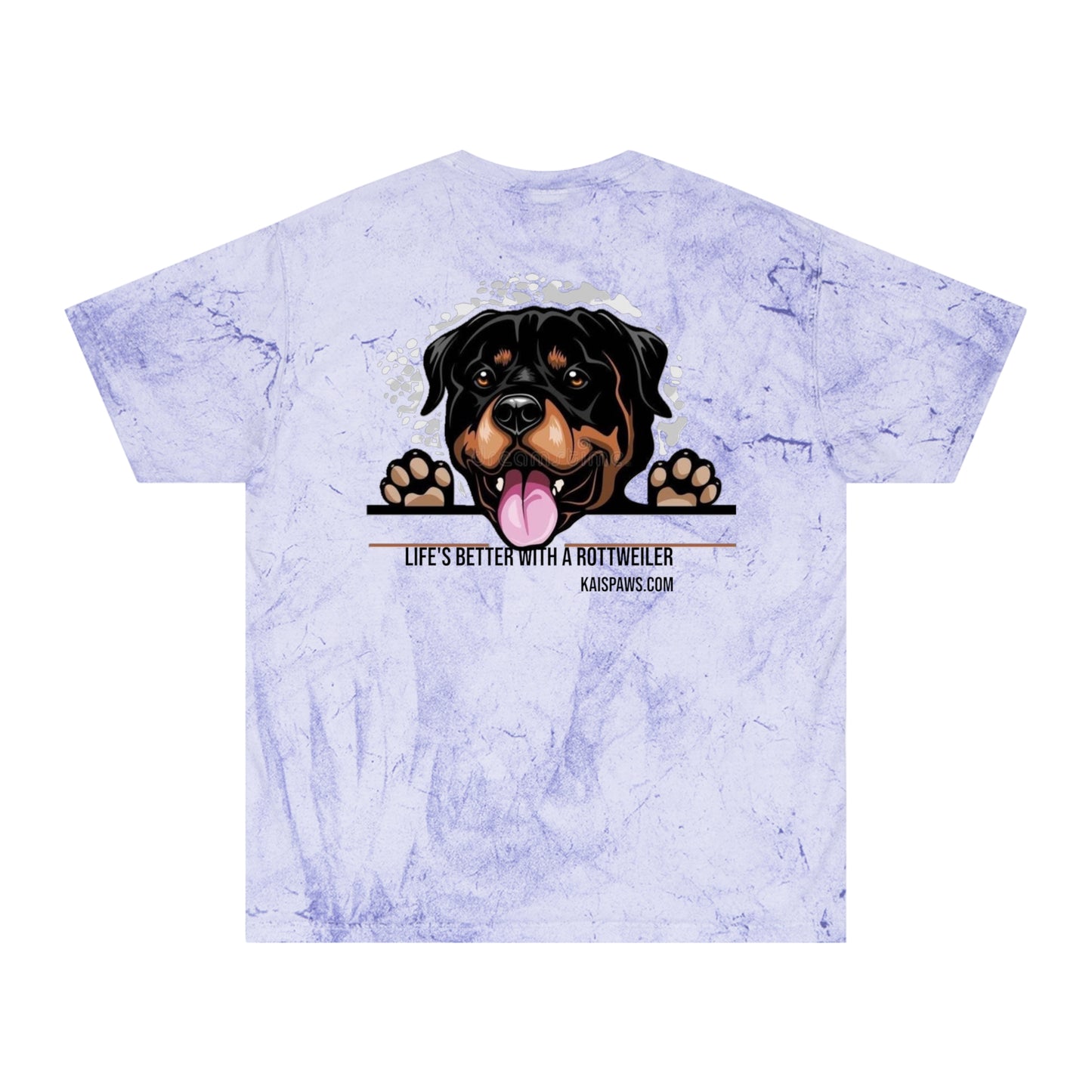 'Life's better with a Rottweiler' Ladies or Mens Color Blast T-Shirt