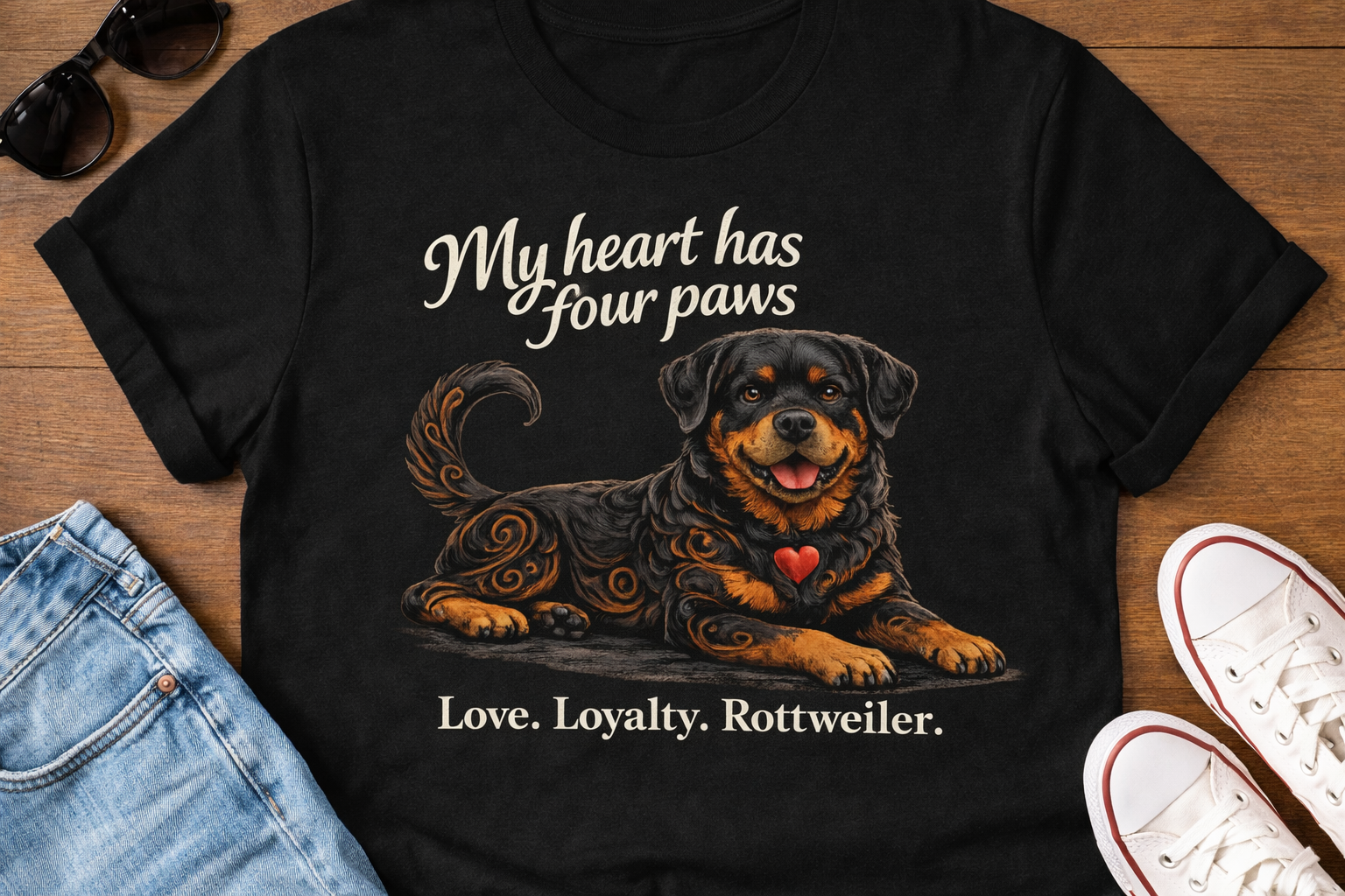 Curly Critters Rottweiler Graphic Tee