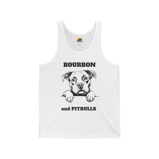 Bourbon and Pitbull's Men's Jersey Tank - Perfect for Dog Lovers and Bourbon Enthusiasts