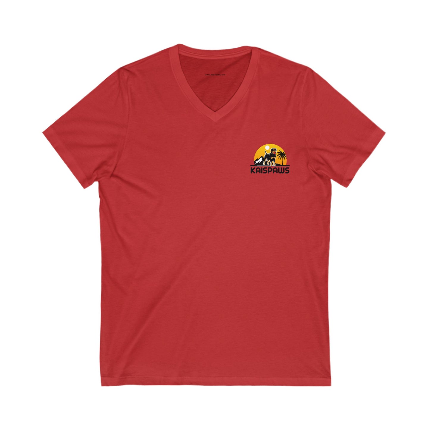 Ladies V-Neck Tee - 'My Shadow has 4 Paws' Pet Lover Shirt