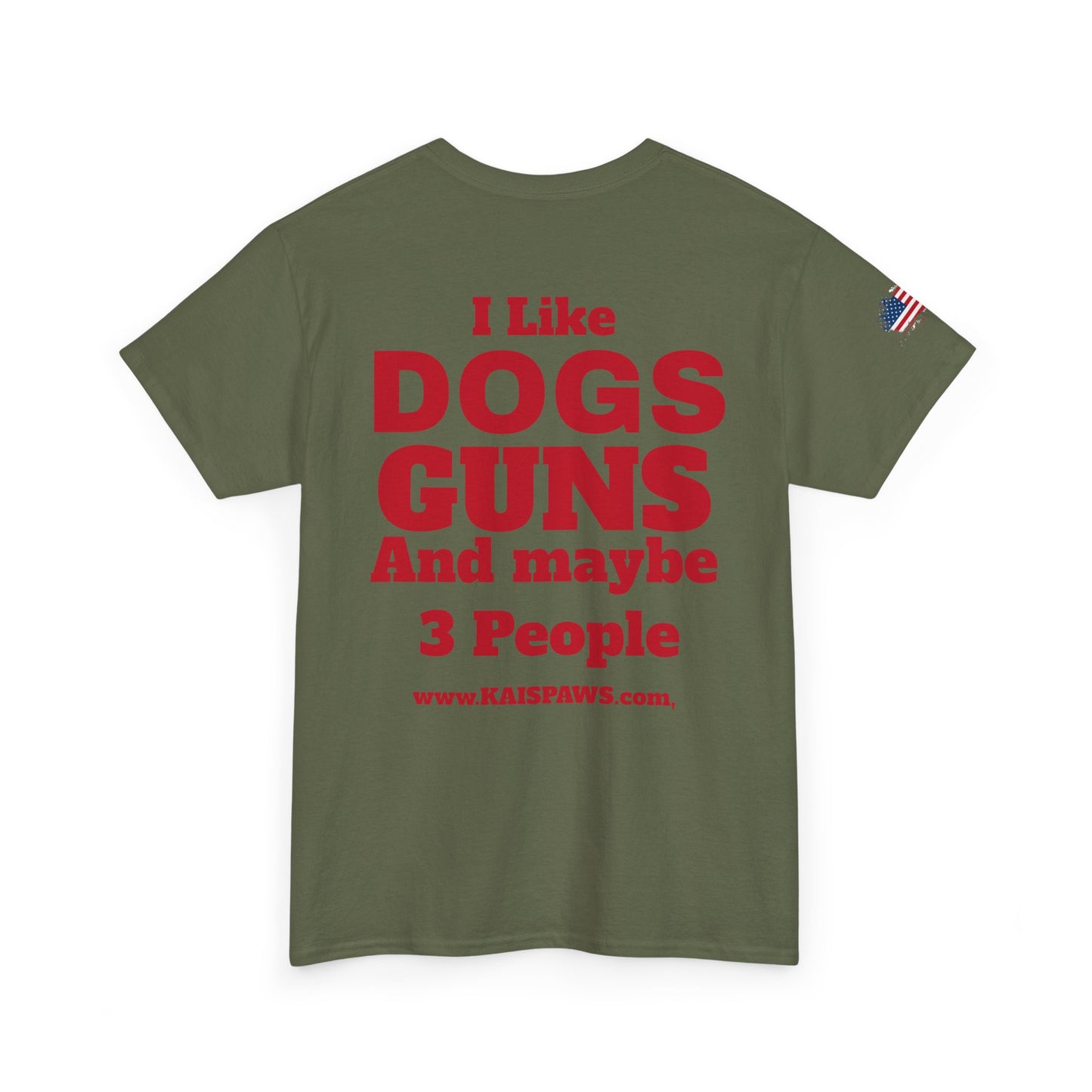 Men's Heavy Cotton Tee with Fun Dog & Gun Quote, Casual Daily Wear, Gift for Dog Lovers, Funny Tee, Comfortable Cotton Shirt