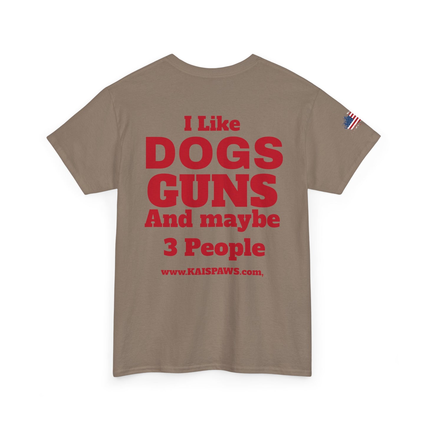 Men's Heavy Cotton Tee with Fun Dog & Gun Quote, Casual Daily Wear, Gift for Dog Lovers, Funny Tee, Comfortable Cotton Shirt