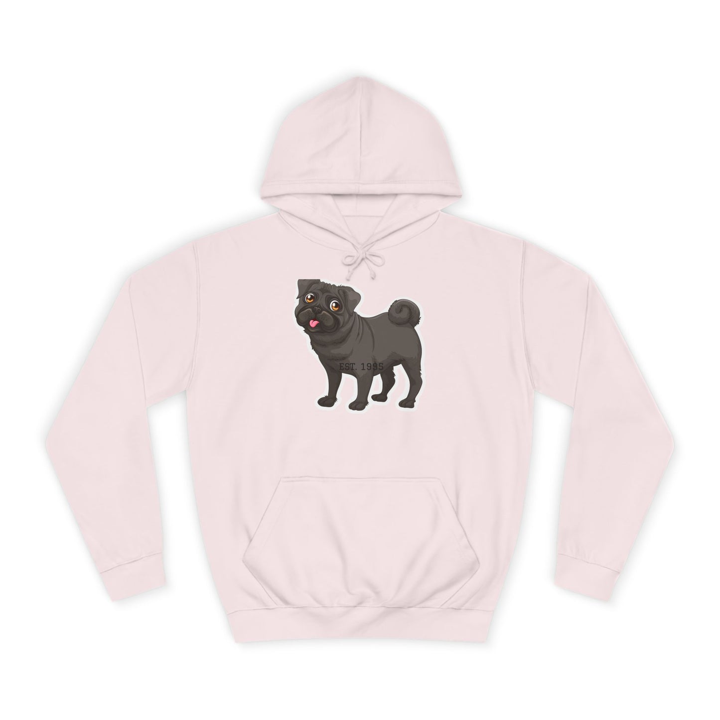 Adorable Pug Unisex College Hoodie - Cozy and Fun Dog Lover Apparel