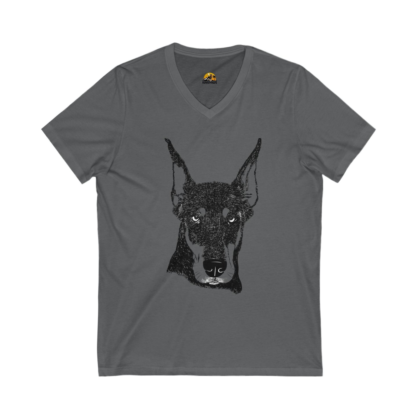 Doberman  Lover's V-Neck Tee, Pet Owner Gift, Funny Dog Shirt, Men's Animal Tee, Casual Wear, Pet Lover Apparel