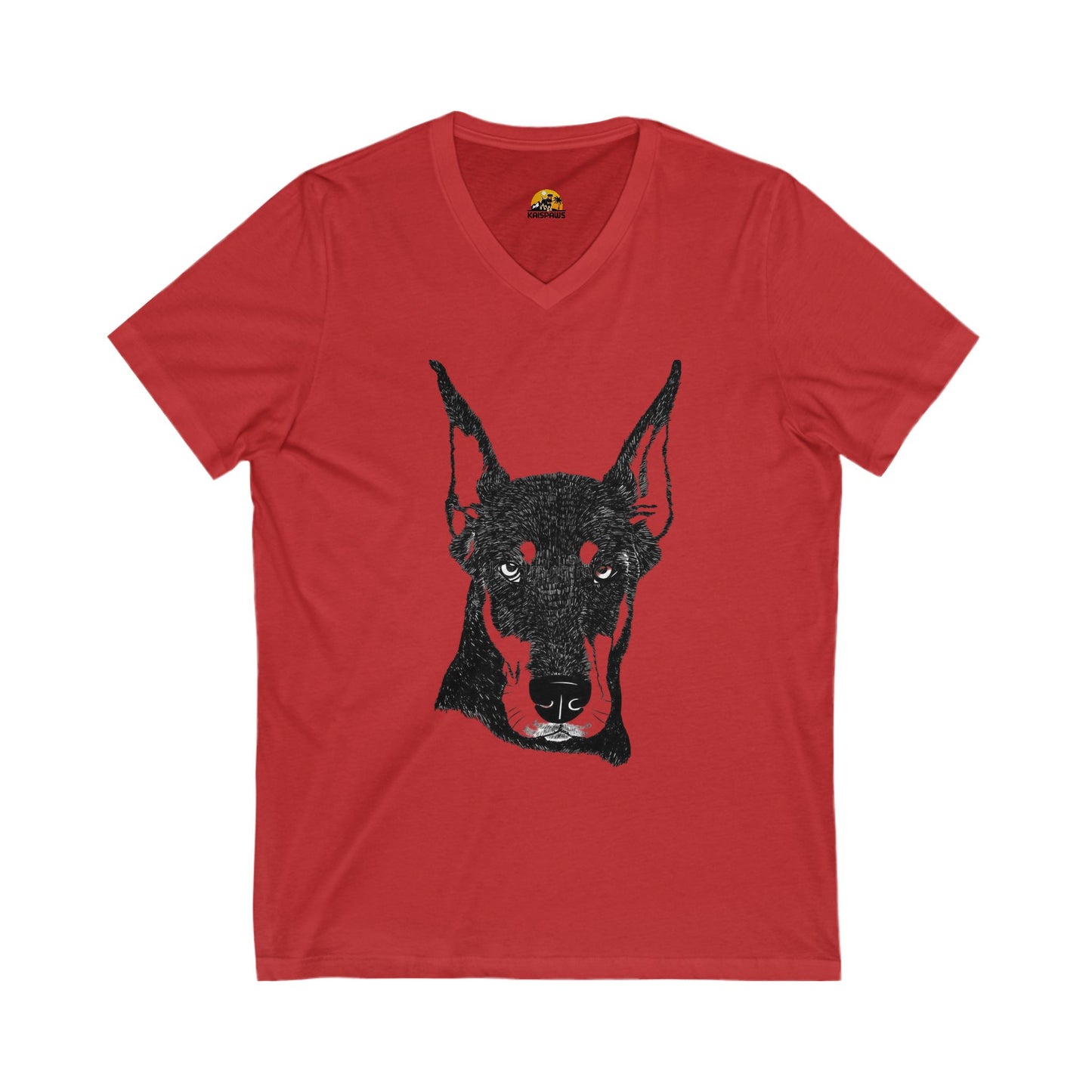 Doberman  Lover's V-Neck Tee, Pet Owner Gift, Funny Dog Shirt, Men's Animal Tee, Casual Wear, Pet Lover Apparel