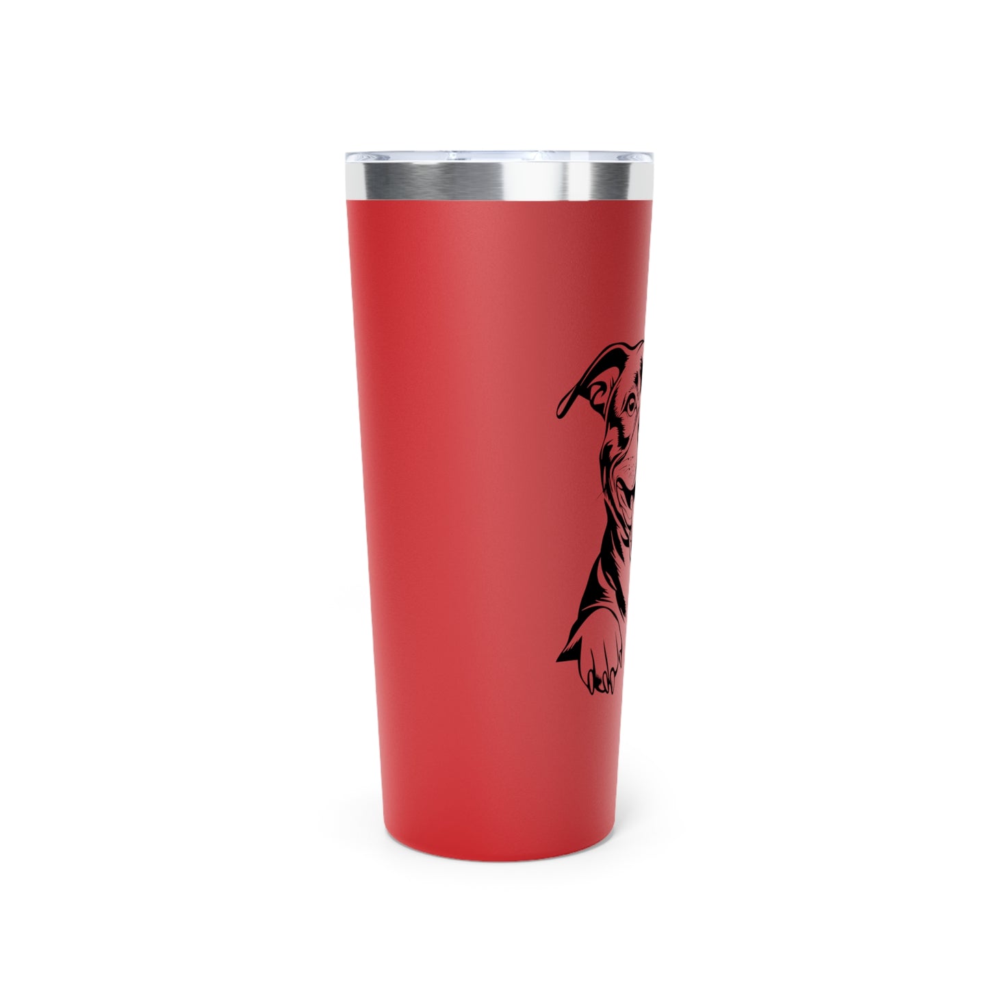 Dog Lover's Copper Vacuum Insulated Tumbler - 22oz with Pit Bull Design