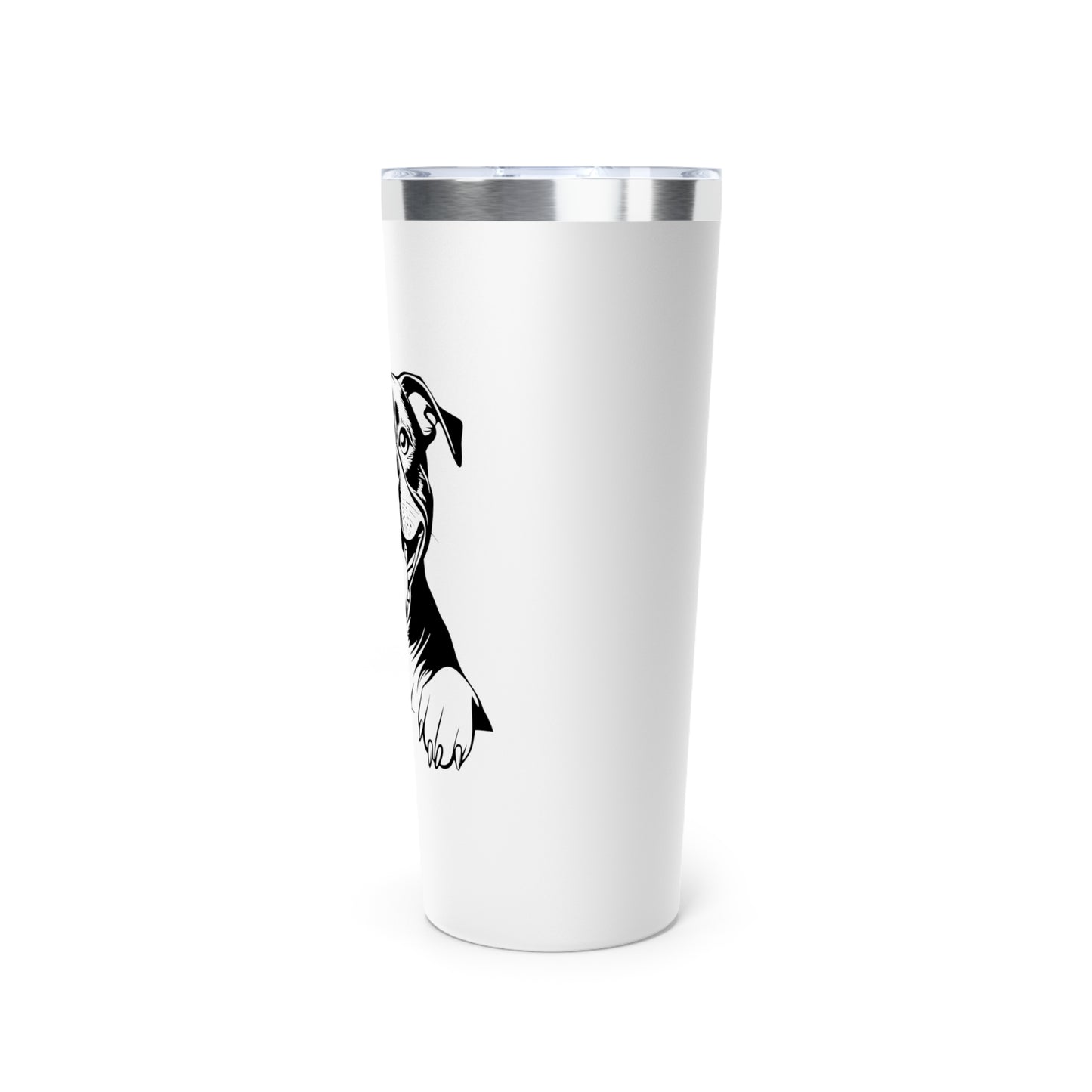 Dog Lover's Copper Vacuum Insulated Tumbler - 22oz with Pit Bull Design