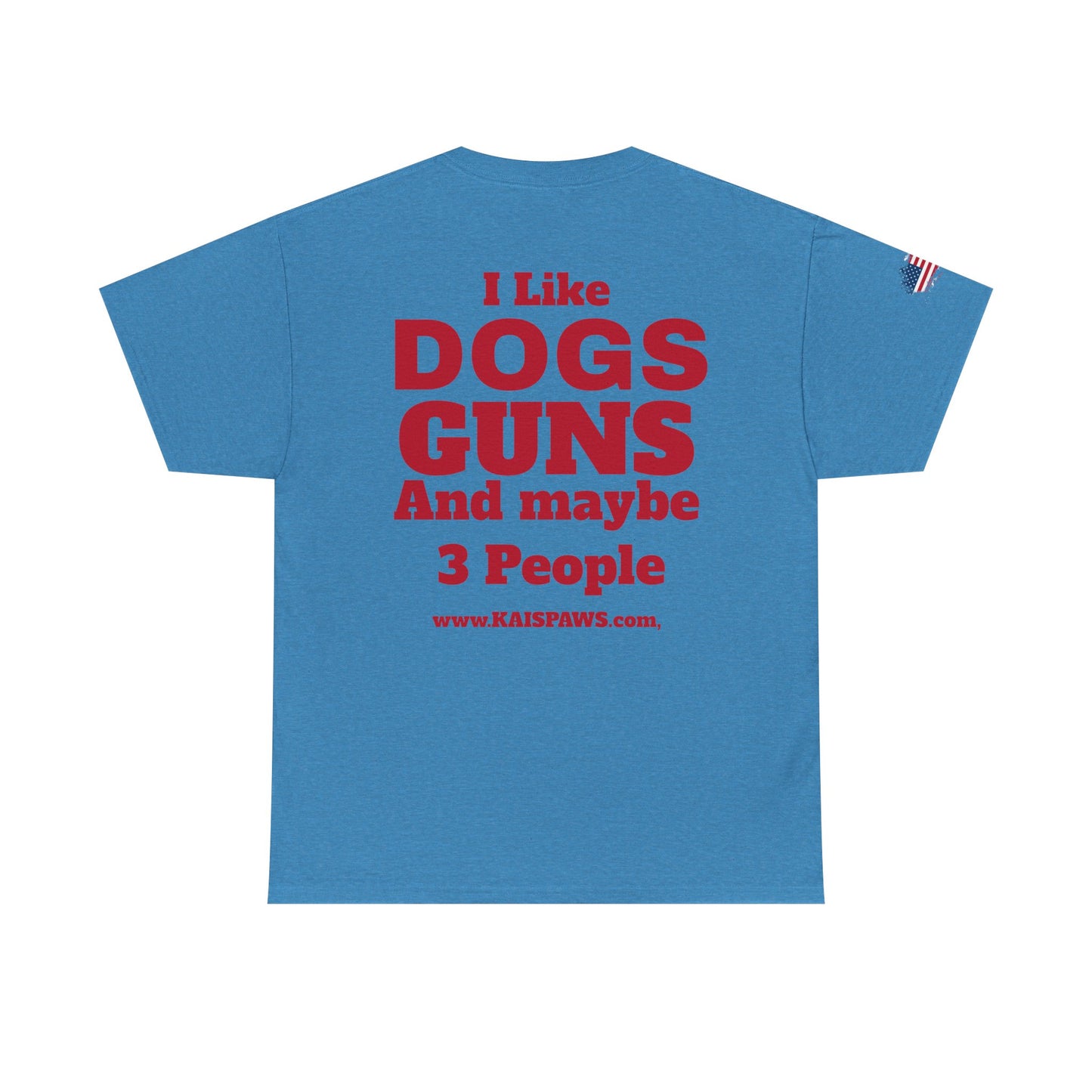 Men's Heavy Cotton Tee with Fun Dog & Gun Quote, Casual Daily Wear, Gift for Dog Lovers, Funny Tee, Comfortable Cotton Shirt