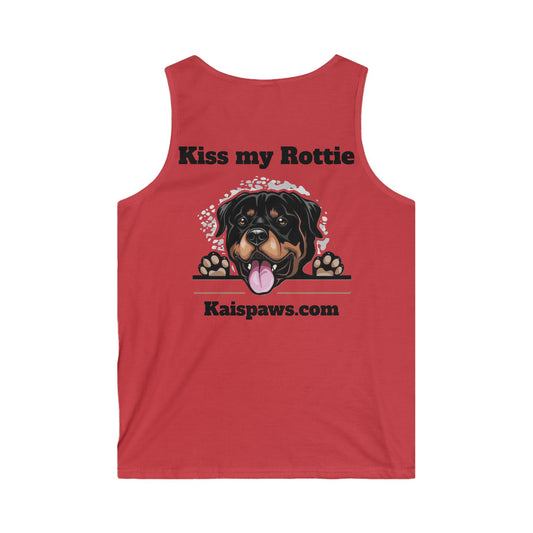 Tank Top with Kiss My Rottie Logo and Kai's Paws Logo - Men's Softstyle