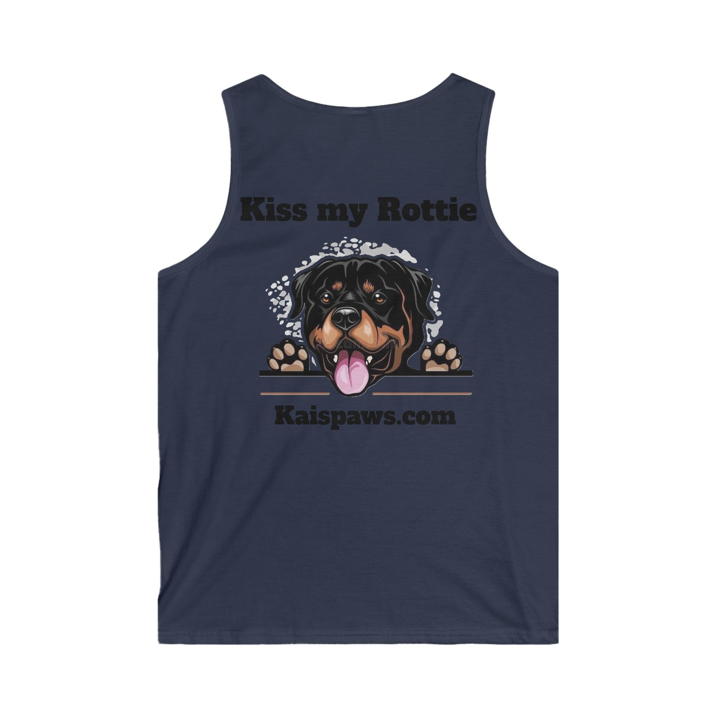 Tank Top with Kiss My Rottie Logo and Kai's Paws Logo - Men's Softstyle