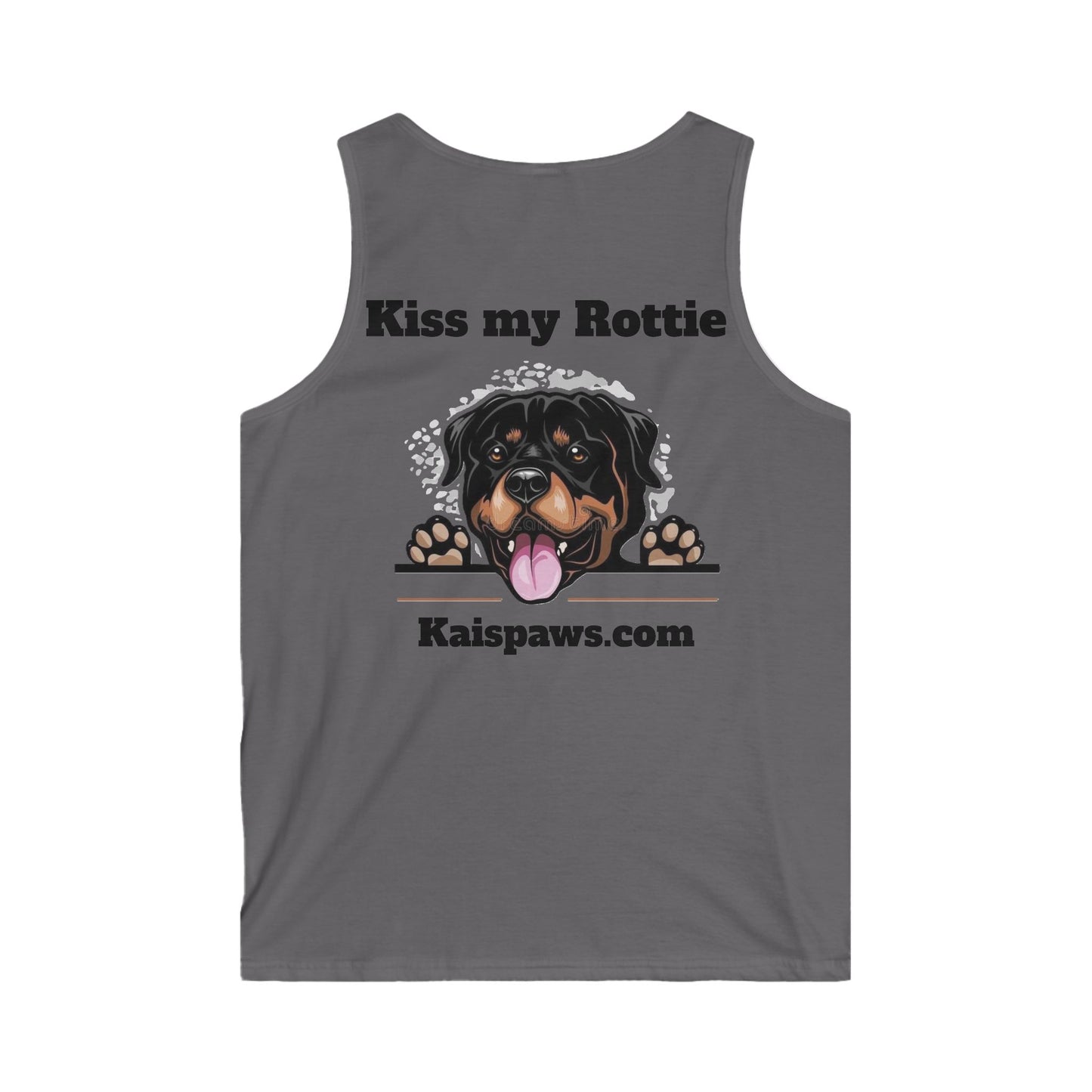 Tank Top with Kiss My Rottie Logo and Kai's Paws Logo - Men's Softstyle