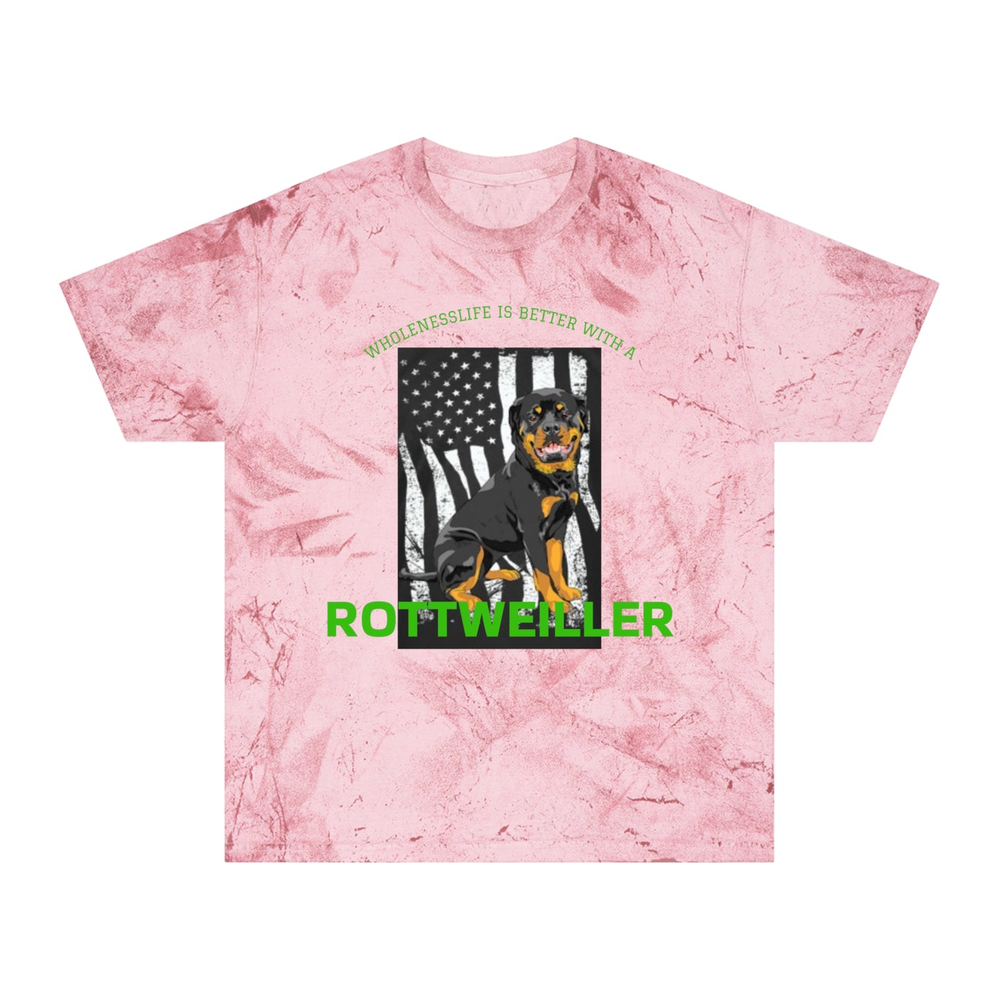 Women's Rottweiler Color Blast T-Shirt - Pet Lover Gift, Dog Dad Shirt, Animal Rescue Support, Unisex Graphic Tee, Pet Adoption Awareness