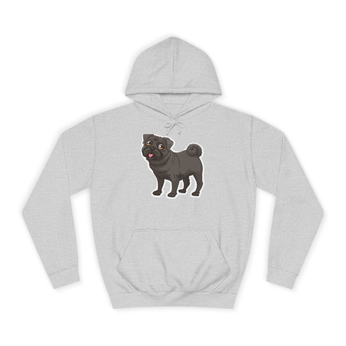 Adorable Pug Unisex College Hoodie - Cozy and Fun Dog Lover Apparel