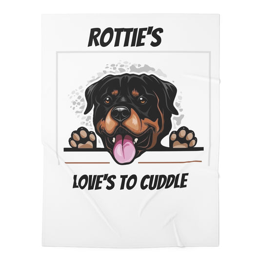Small  Blanket 'Rotties Love to Cuddle' - Perfect for Dog Lovers