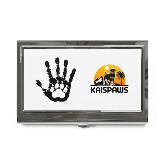 Personalized Business Card Holder with Paw Print & Mountain Design - Ideal for Pet Lovers